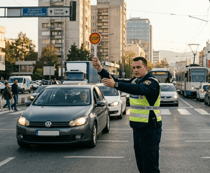 Policajac vrši kontrolu