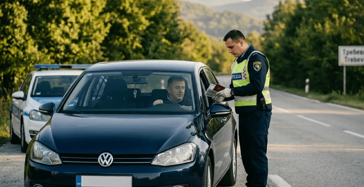 Prometni policajac kontrolira promet
